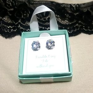 Proposal Earring Cubic Zirconia Crystal Silver